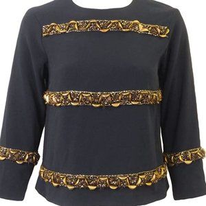 Worth New York Women's Navy Chain Relaxed Fit Top